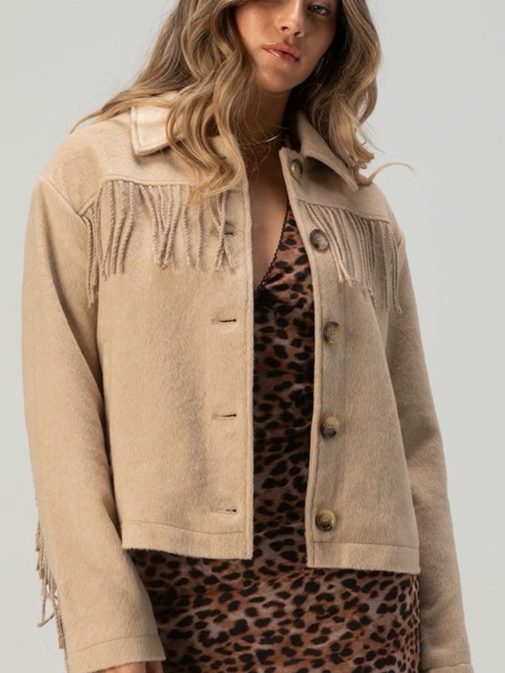 RSQ Fringe Detail Shacket
